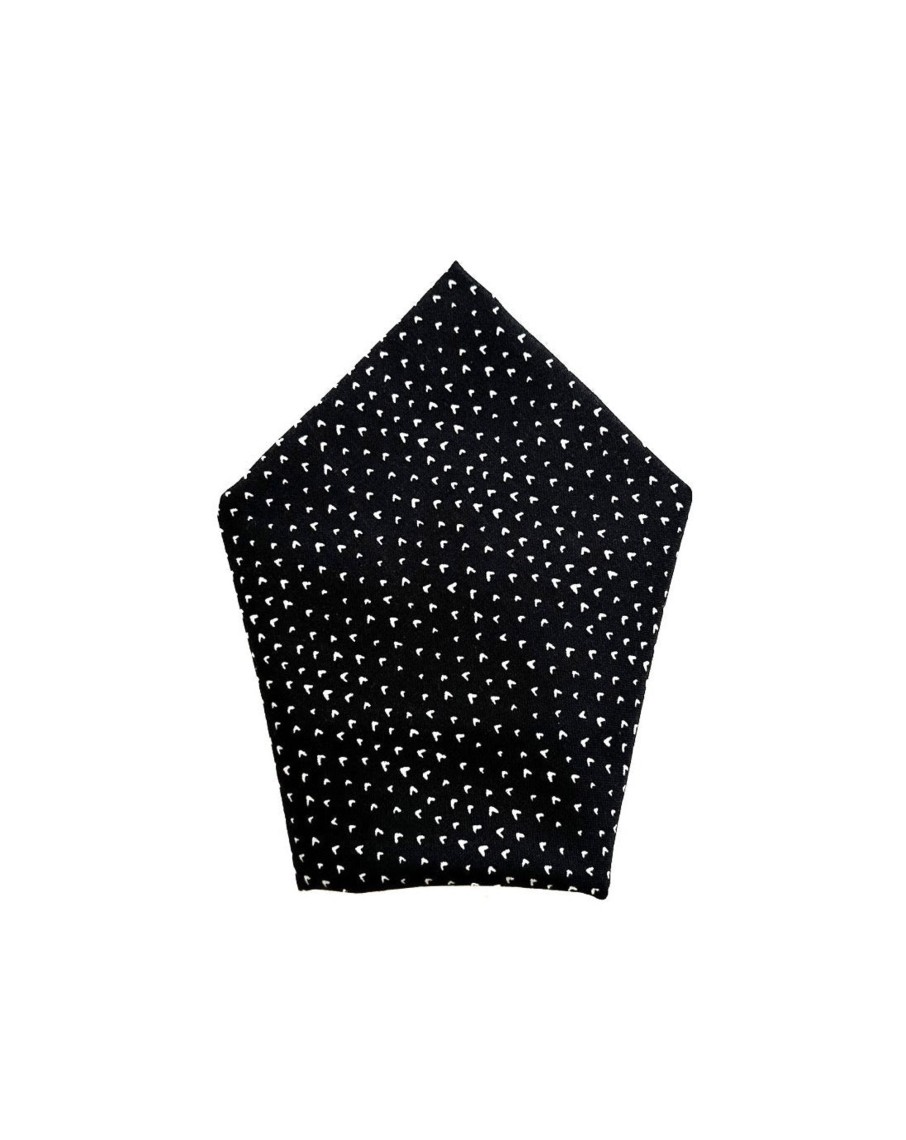 Men 18 Waits Ties & Pocket Squares | Pocket Square | Black Hearts