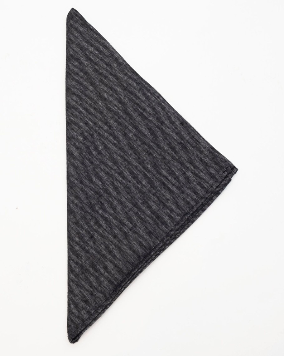 Men 18 Waits Bandanas | Cowboy Bandana | Black Herringbone