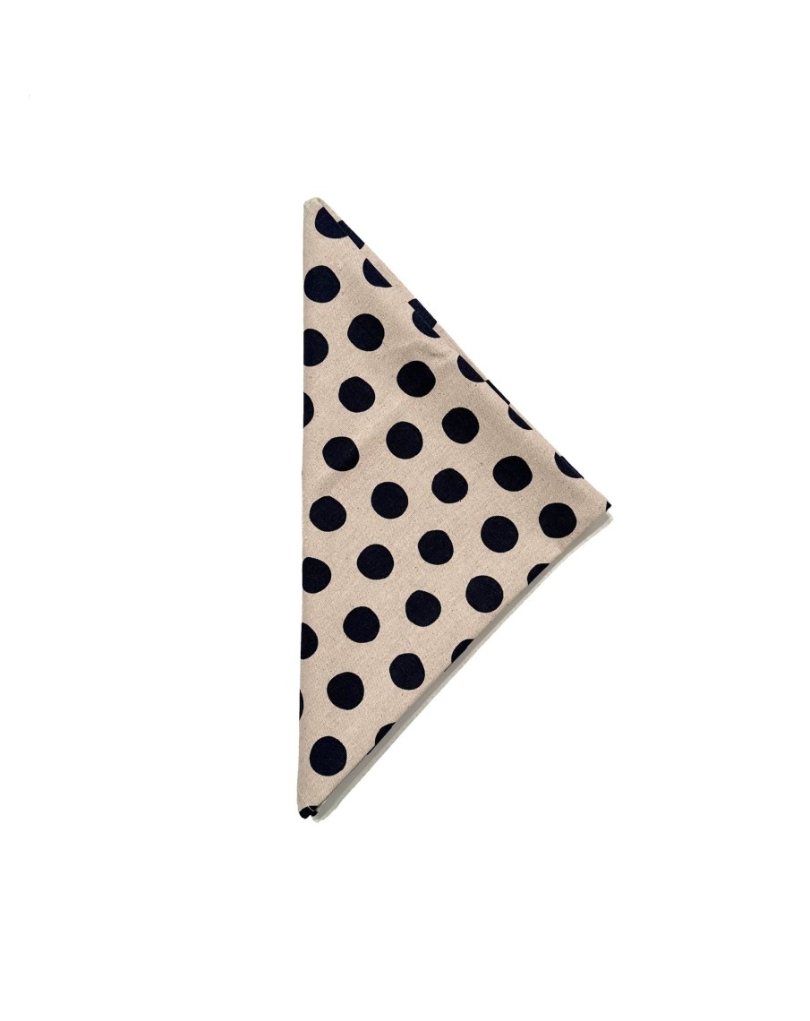 Men 18 Waits Bandanas | Brakeman Bandana | Tipsy Linen Dots - Natural Navy