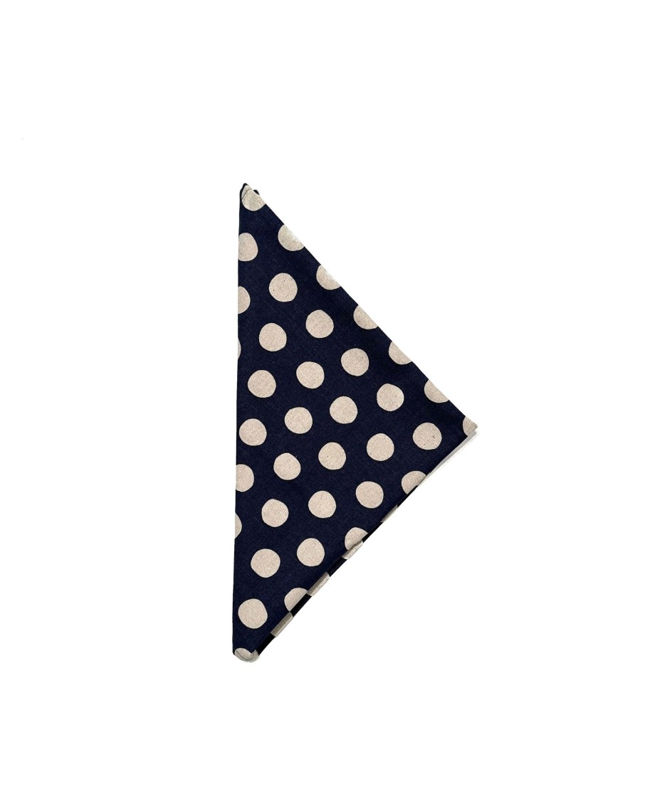 Men 18 Waits Bandanas | Brakeman Bandana | Tipsy Linen Dots - Navy