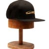 Men 18 Waits Hats & Caps | Flat Bill Snapback Cap | Gold Feather Logo On Black