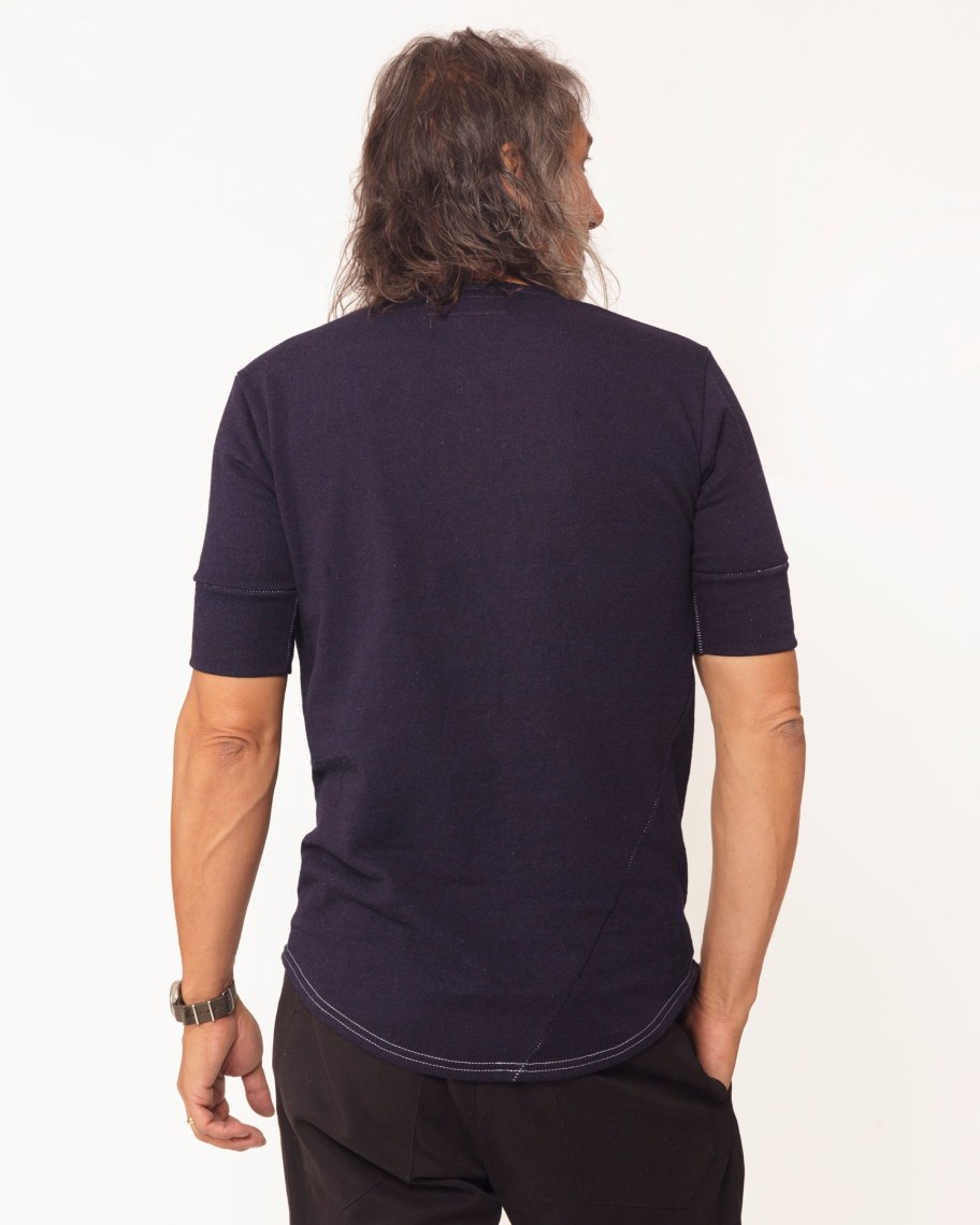 Men 18 Waits Knits | T-Shirts | Hitchhiker Henley | Midnight French Terry