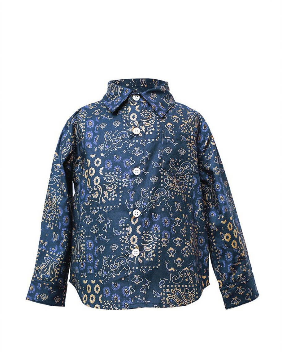 Kids Hopper Hunter | Long Sleeve Shirt | Paisley Patchwork