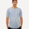 Men 18 Waits Knits | T-Shirts | Hitchhiker Henley | Baby Blue Sky Slub