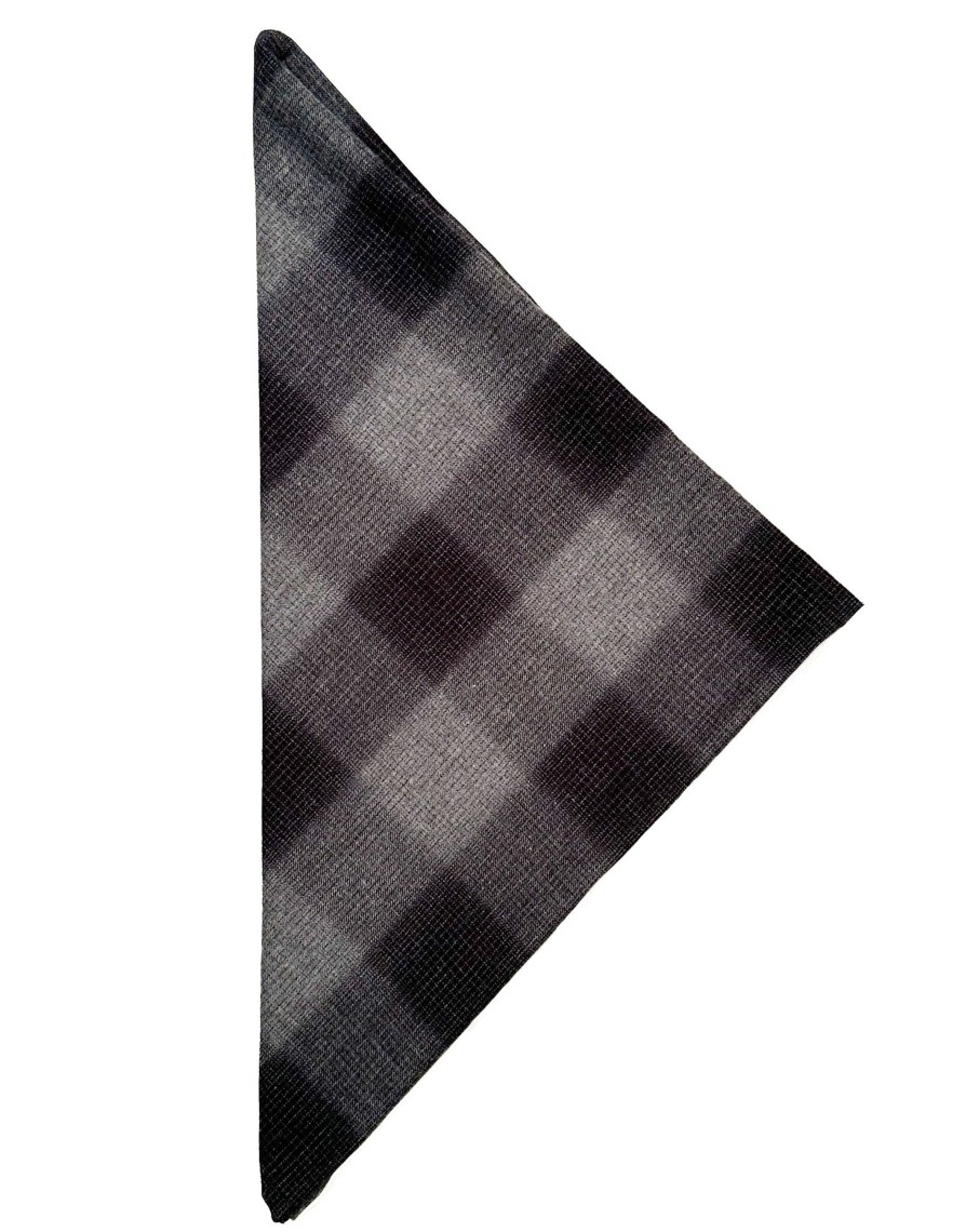 Men 18 Waits Bandanas | Cowboy Bandana | Charcoal/Black Plaid