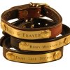 Men 18 Waits Leather Goods | Leather U0026 Brass Bracelets