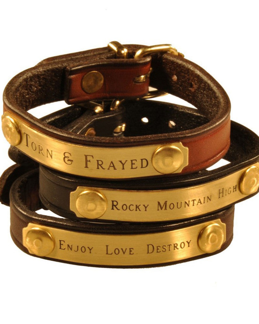 Men 18 Waits Leather Goods | Leather U0026 Brass Bracelets