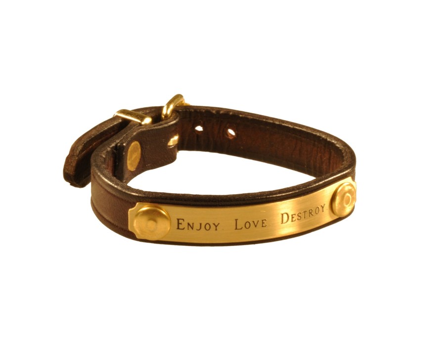 Men 18 Waits Leather Goods | Leather U0026 Brass Bracelets