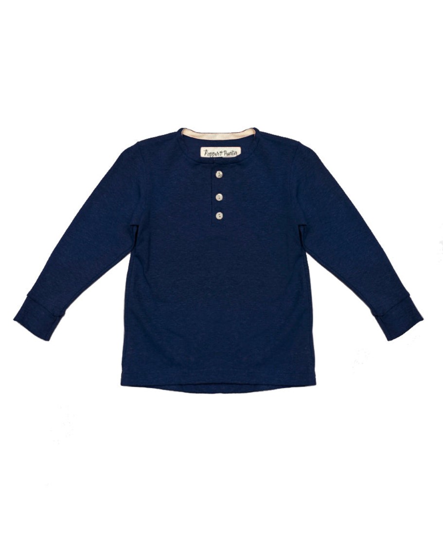 Kids Hopper Hunter | Henley | Navy Hemp