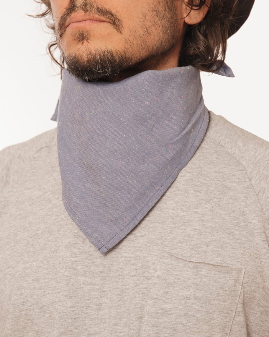 Men 18 Waits Bandanas | Brakeman Bandana | Chambray Flecks (Blue)