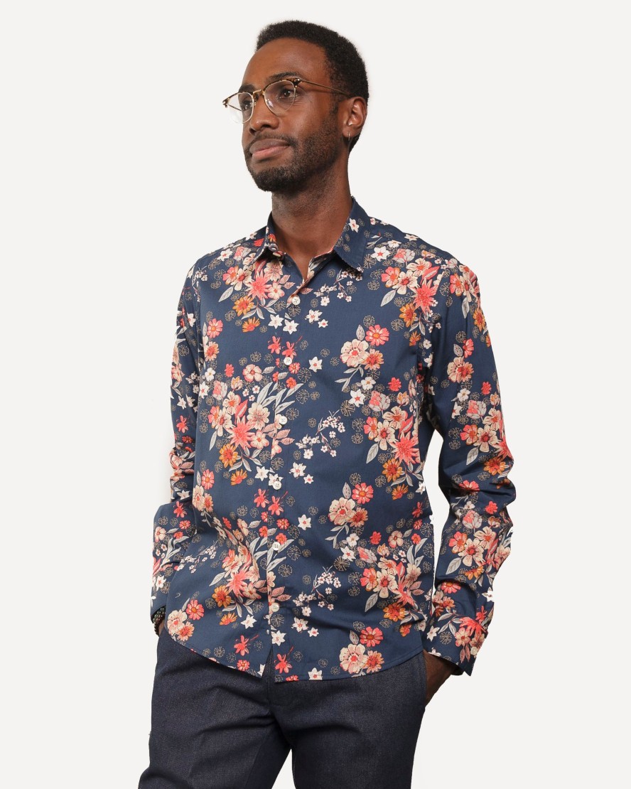 Men 18 Waits Shirts | Long Sleeve Dylan Shirt | Japanese Garden