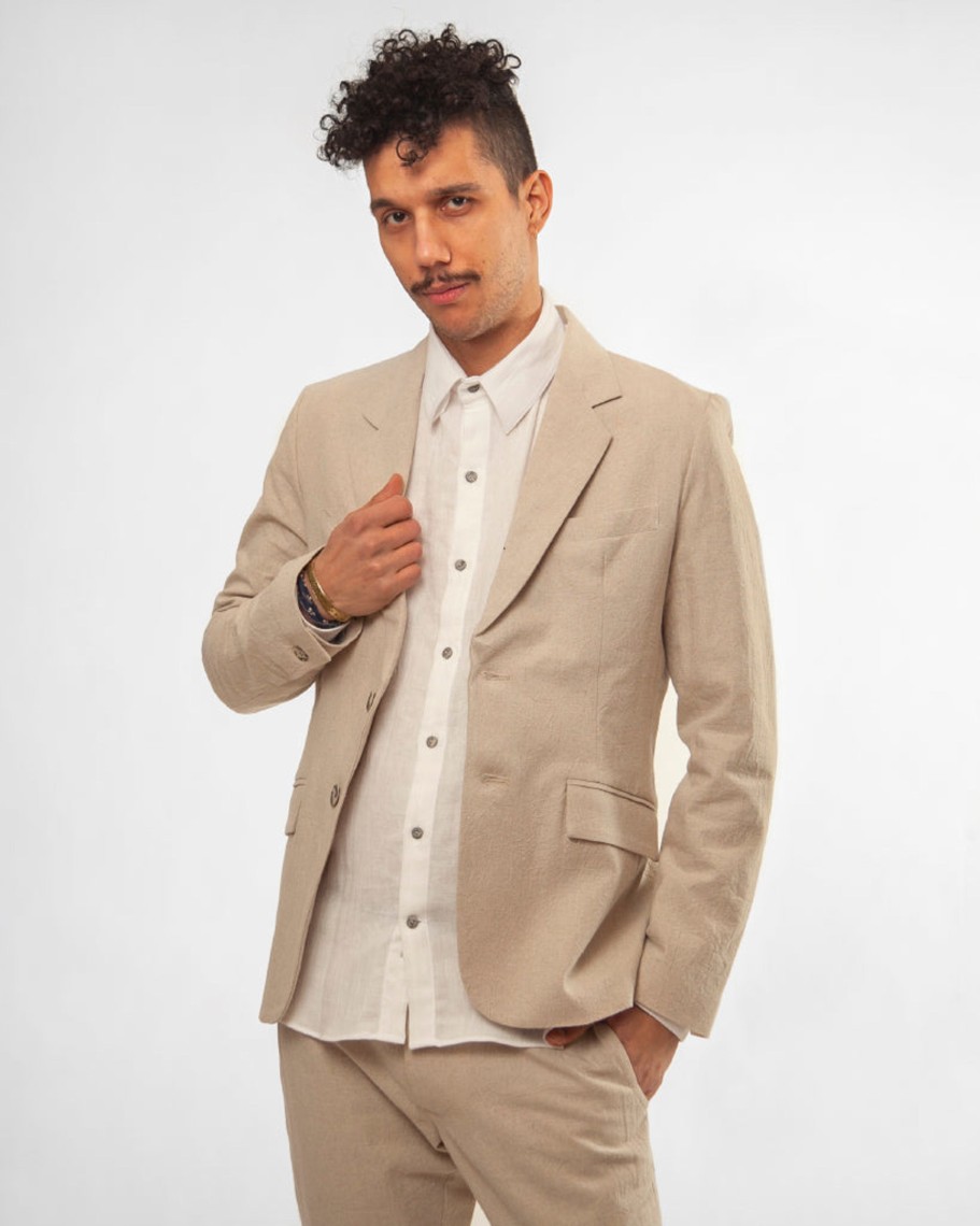 Men 18 Waits | Blazer | Crushed Natural Linen