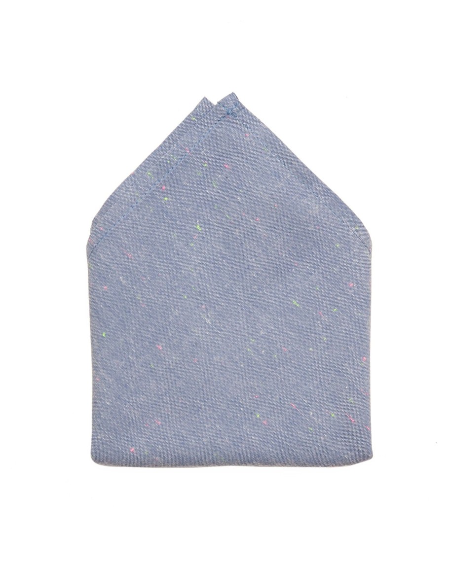 Men 18 Waits Ties & Pocket Squares | Pocket Square | Chambray Flecks (Blue)