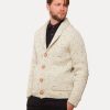 Men 18 Waits Knits | T-Shirts | Knit Cardigan | Cream Fleck Wool