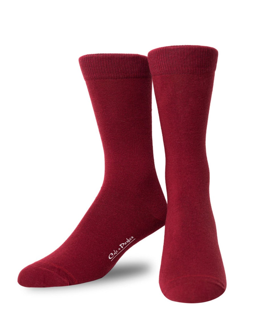 Men Cole + Parker Socks | Solid Burgundy Sock