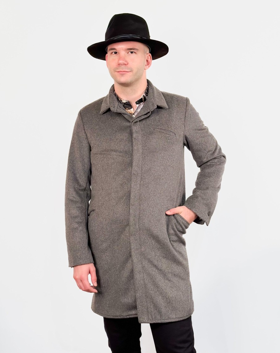 Men 18 Waits Jackets | Classic Trench | Light Grey Wool