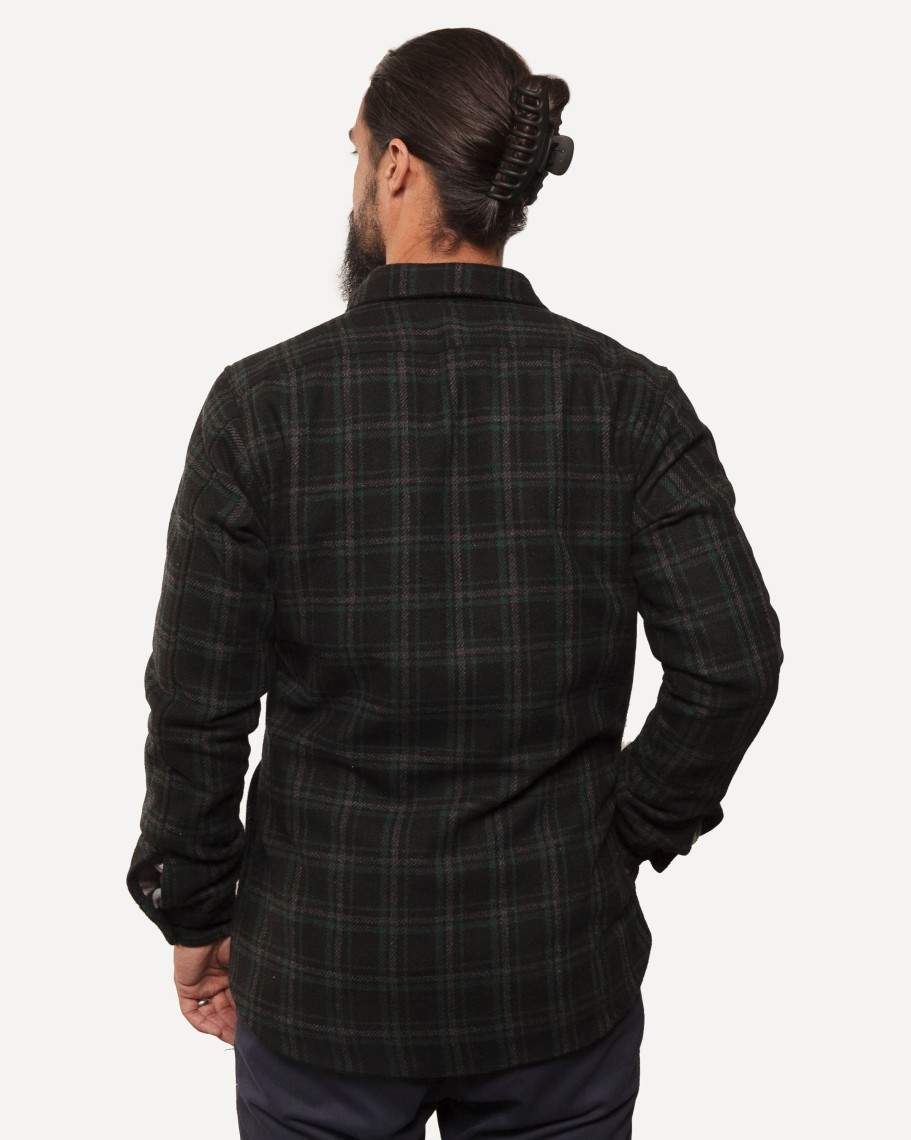 Men 18 Waits Jackets | The Legacy Weekender | Green/Grey/Black Plaid Wool