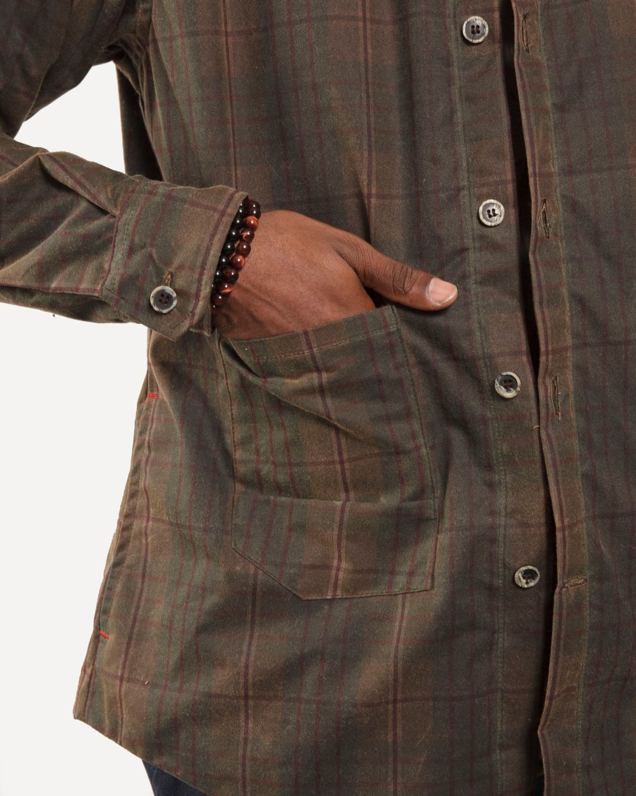 Men 18 Waits Jackets | The Legacy Weekender | Red/Green/Brown Wax Cotton