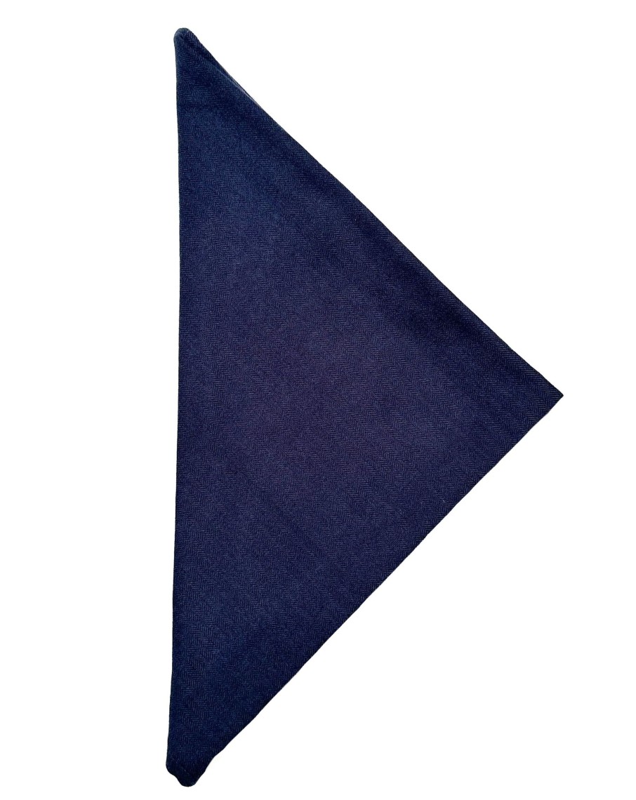 Men 18 Waits Bandanas | Cowboy Bandana | Navy/Black Herringbone