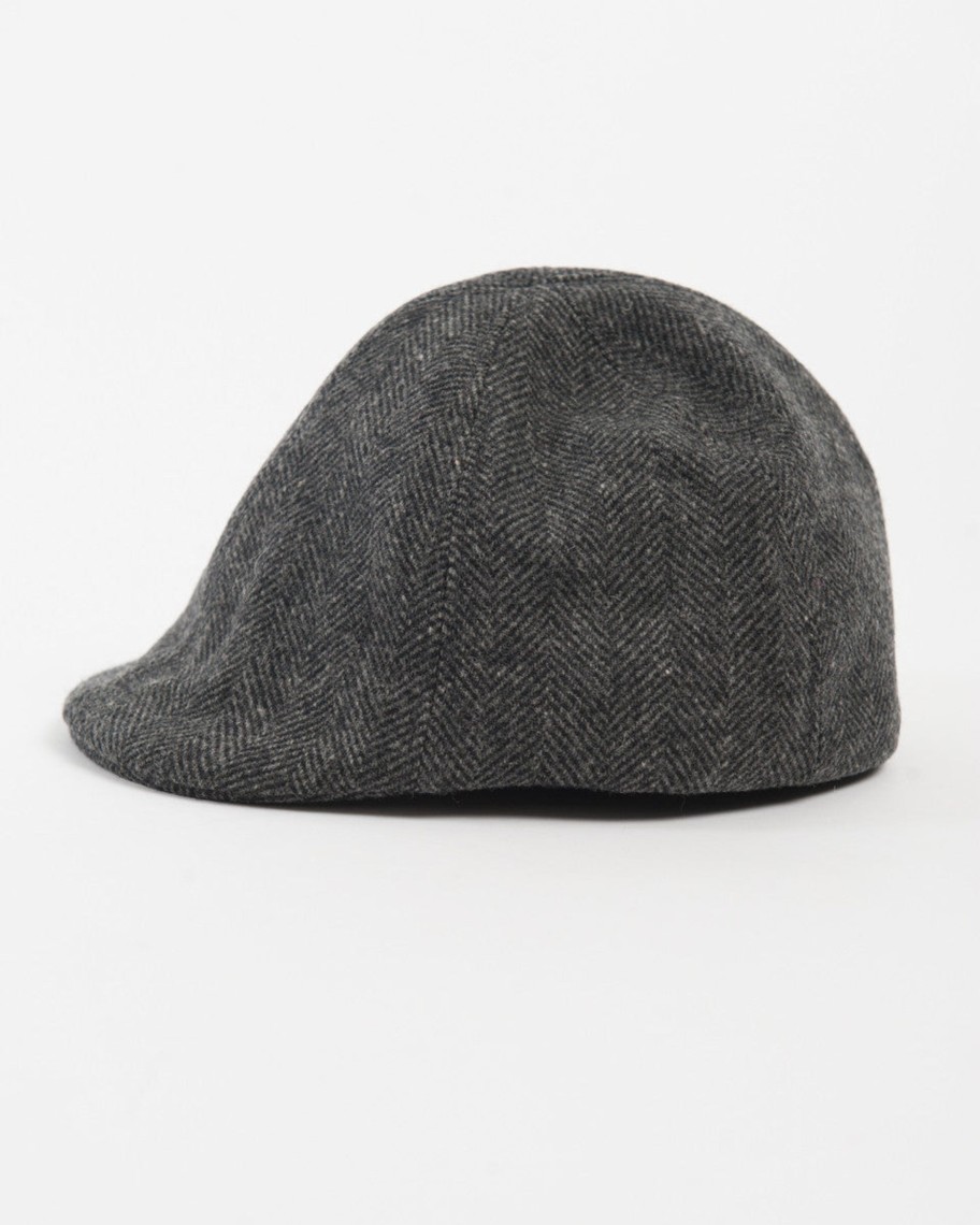 Kids Hopper Hunter | Wool Duckbill Cap | Charcoal Herringbone Wool