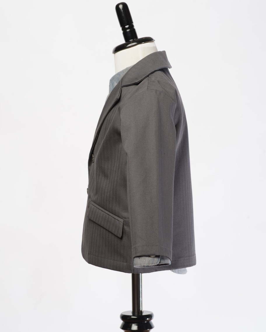 Kids Hopper Hunter | Blazer | Charcoal Herringbone