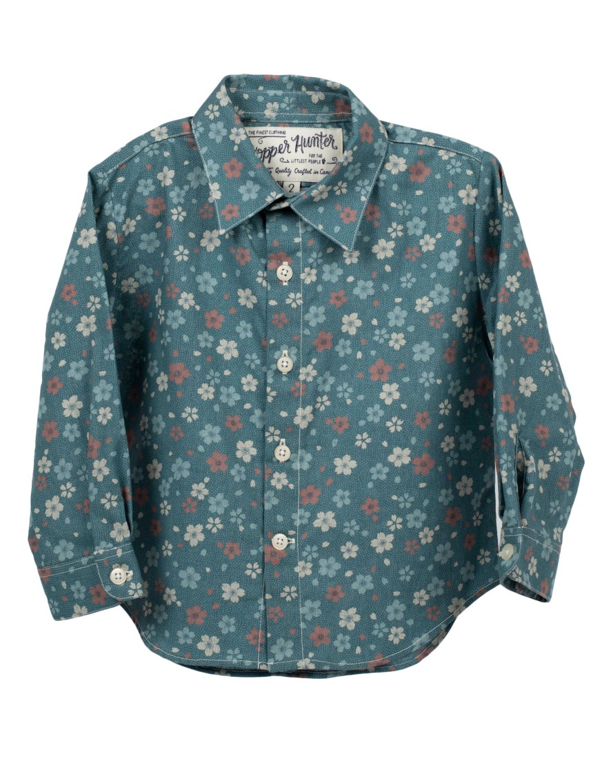 Kids Hopper Hunter | Long Sleeve Shirt | Blue Wildflowers