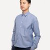 Men 18 Waits Shirts | Long Sleeve Dylan Shirt | Blue Fleck