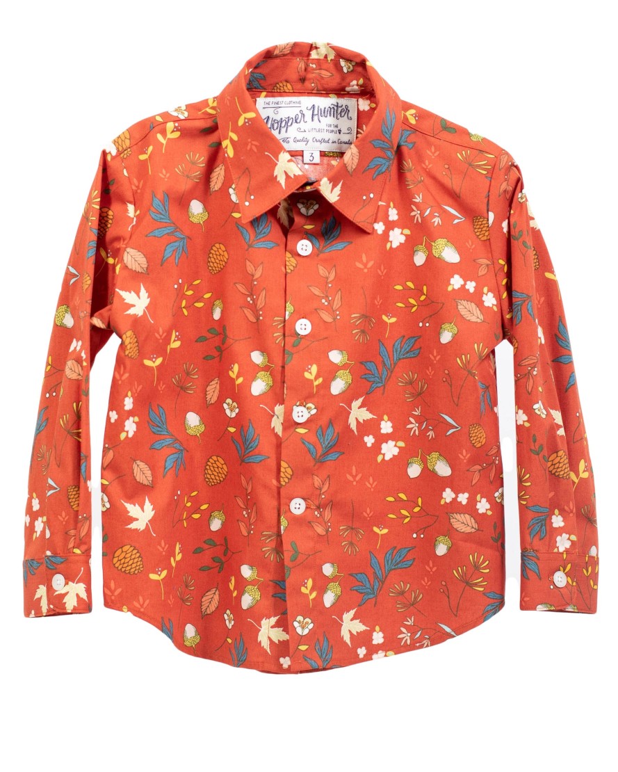 Kids Hopper Hunter | Long Sleeve Shirt | Pecan Acorn