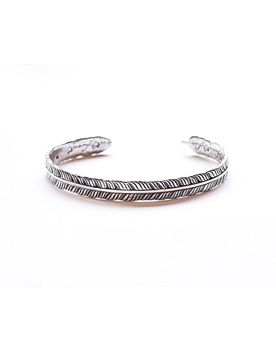 Men 18 Waits Jewelry | The Cuff Series | Thin Feather Bracelet