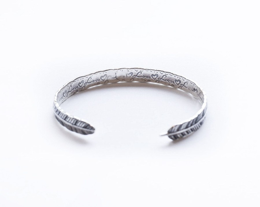 Men 18 Waits Jewelry | The Cuff Series | Thin Feather Bracelet