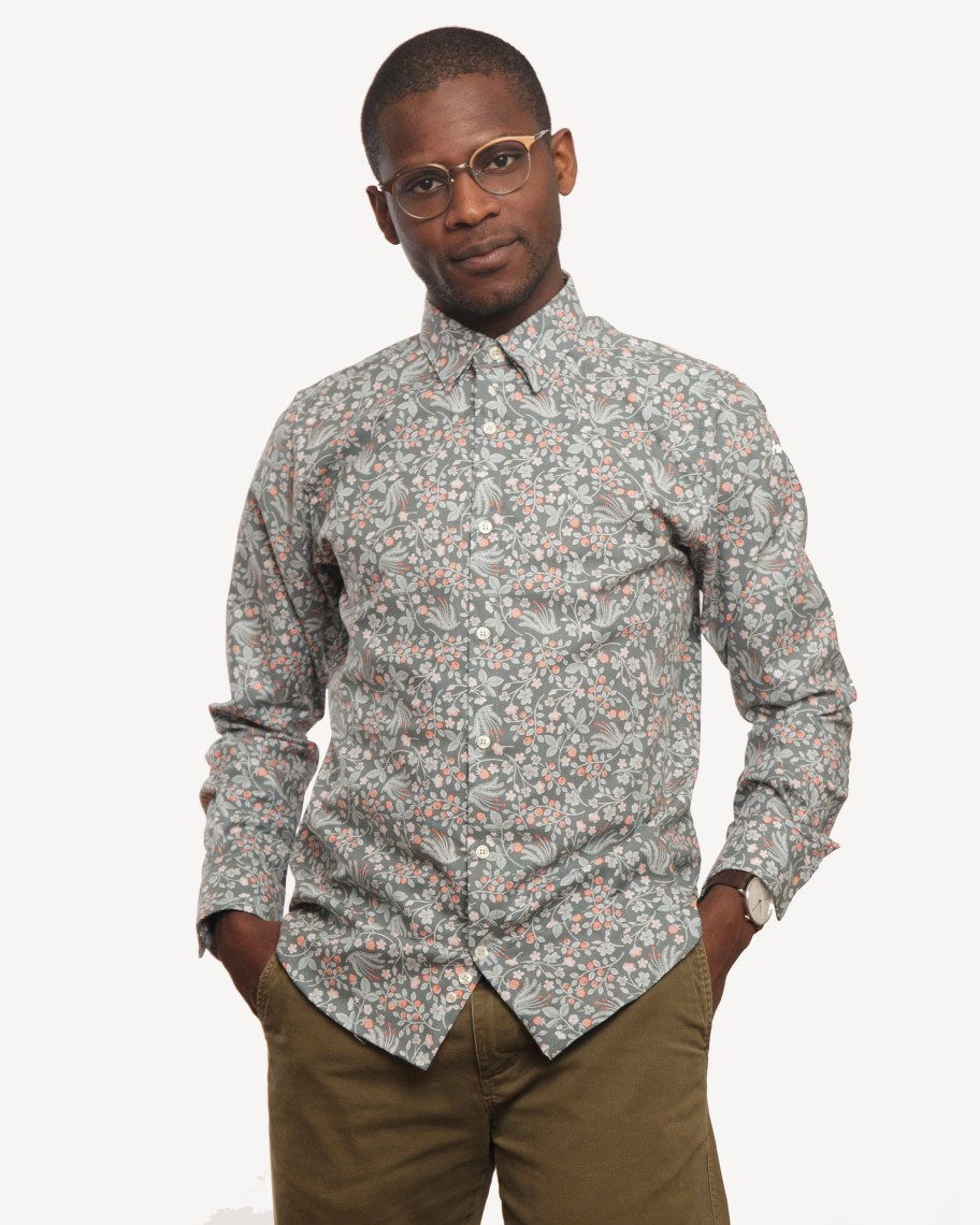 Men 18 Waits Shirts | Long Sleeve Dylan Shirt | Sage Garden Party