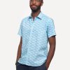 Men 18 Waits Shirts | Short Sleeve Dylan Shirt | Teal Flamingos