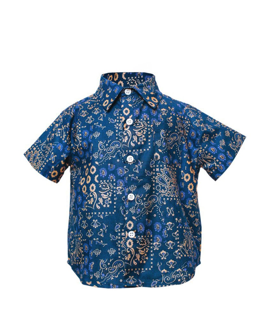 Kids Hopper Hunter | Short Sleeve Shirt | Paisley Patchwork