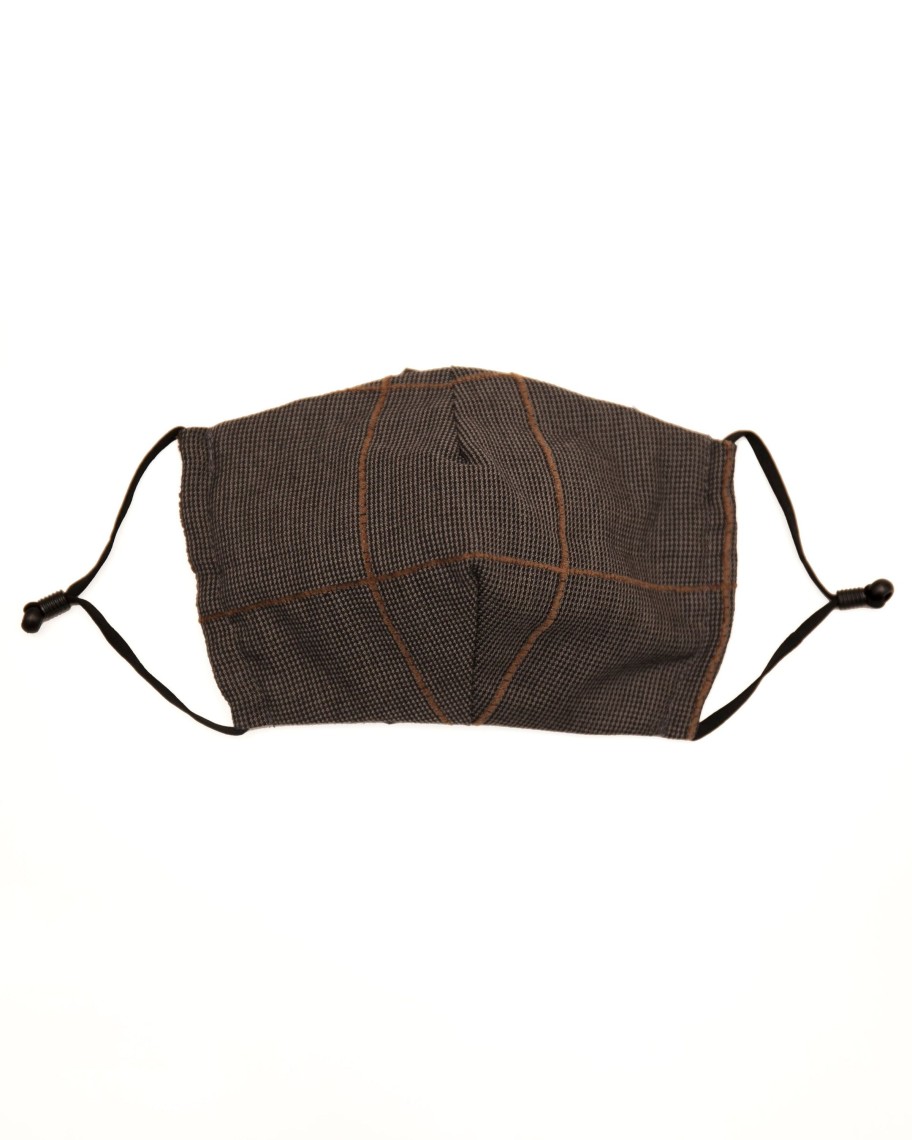 Men 18 Waits Masks | Mask | Coffee Stripe Windowpane