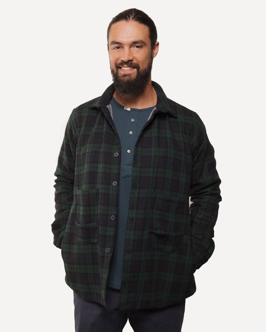 Men 18 Waits Jackets | The Legacy Weekender | Green/Navy Plaid Wool