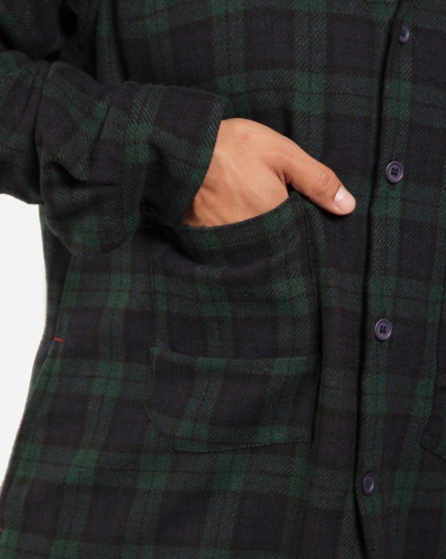 Men 18 Waits Jackets | The Legacy Weekender | Green/Navy Plaid Wool