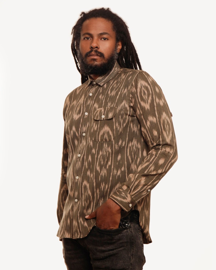 Men 18 Waits Shirts | Long Sleeve Neuwirth Shirt | Khaki Mirage