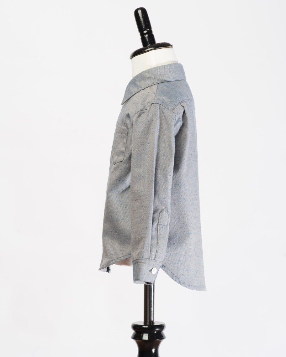 Kids Hopper Hunter | Long Sleeve Shirt | Grey Fleck