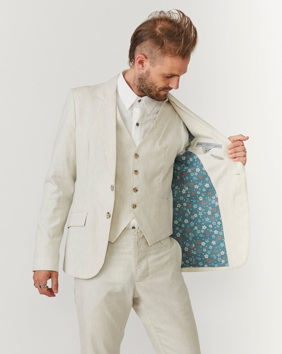 Men 18 Waits Blazers | Blazer | Off-White Cotton Linen