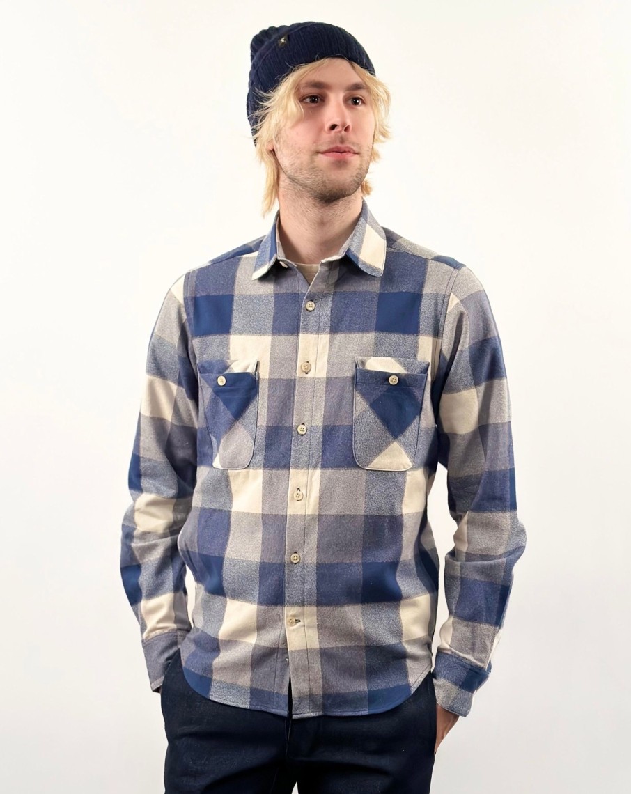 Men 18 Waits Shirts | Woodsman Shirt | Mammoth Flannel - Denim