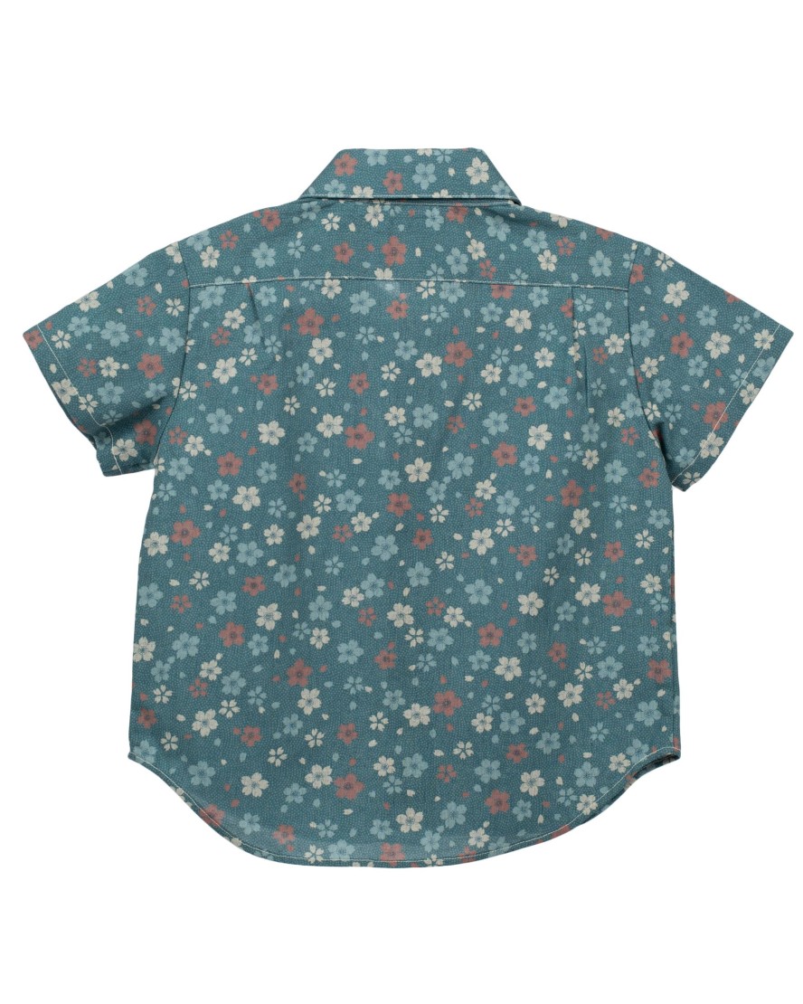 Kids Hopper Hunter | Short Sleeve Shirt | Blue Wildflowers