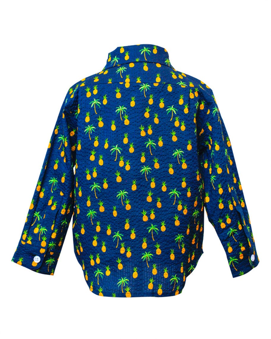 Kids Hopper Hunter | Long Sleeve Shirt | Navy Pineapples