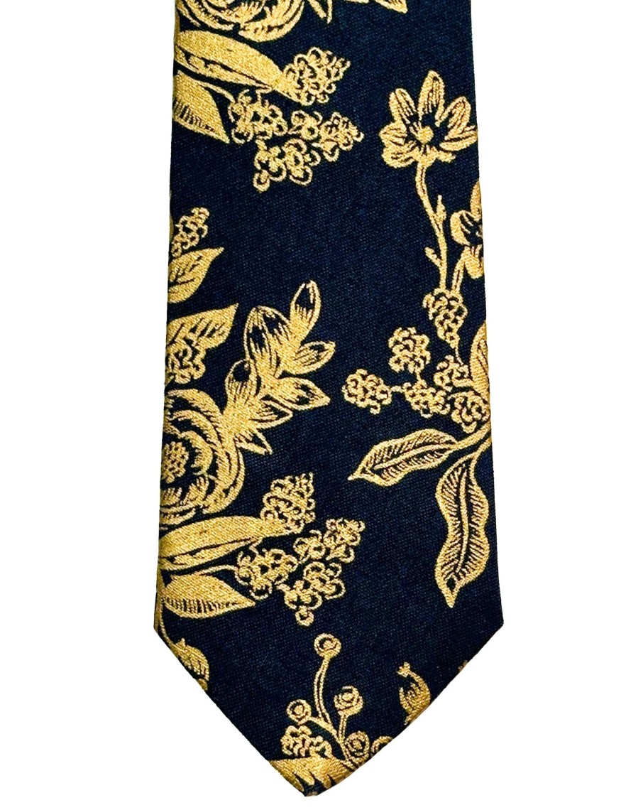 Men 18 Waits Ties & Pocket Squares | The Tie | Gold Floral