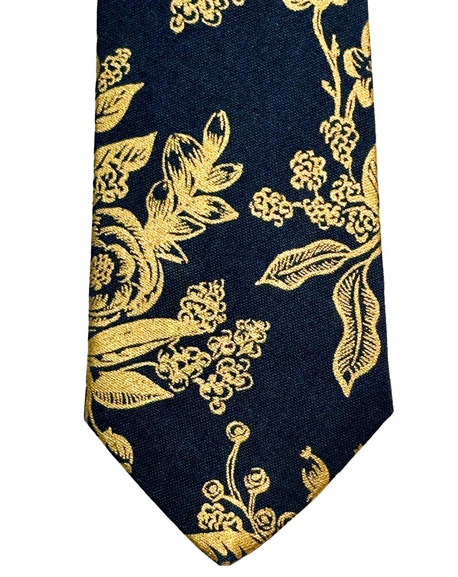 Men 18 Waits Ties & Pocket Squares | The Tie | Gold Floral