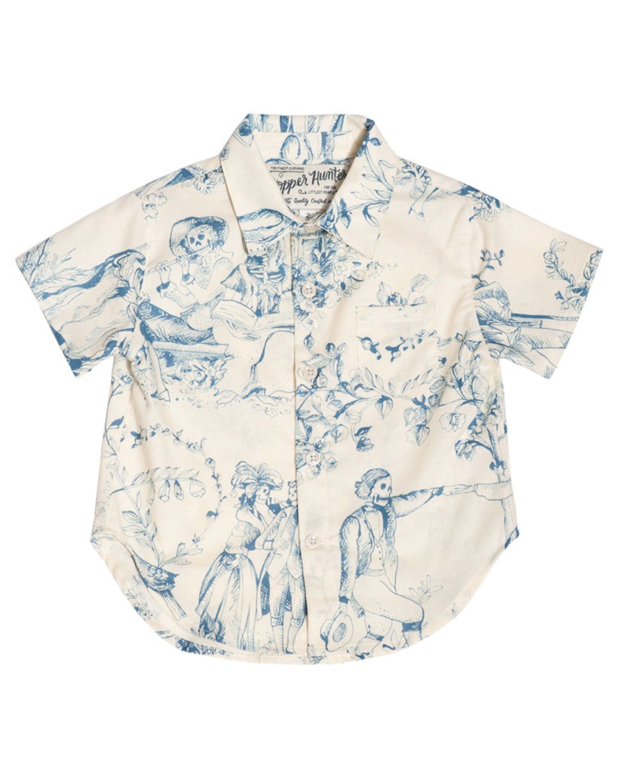 Kids Hopper Hunter | Short Sleeve Shirt | Blue Living Dead