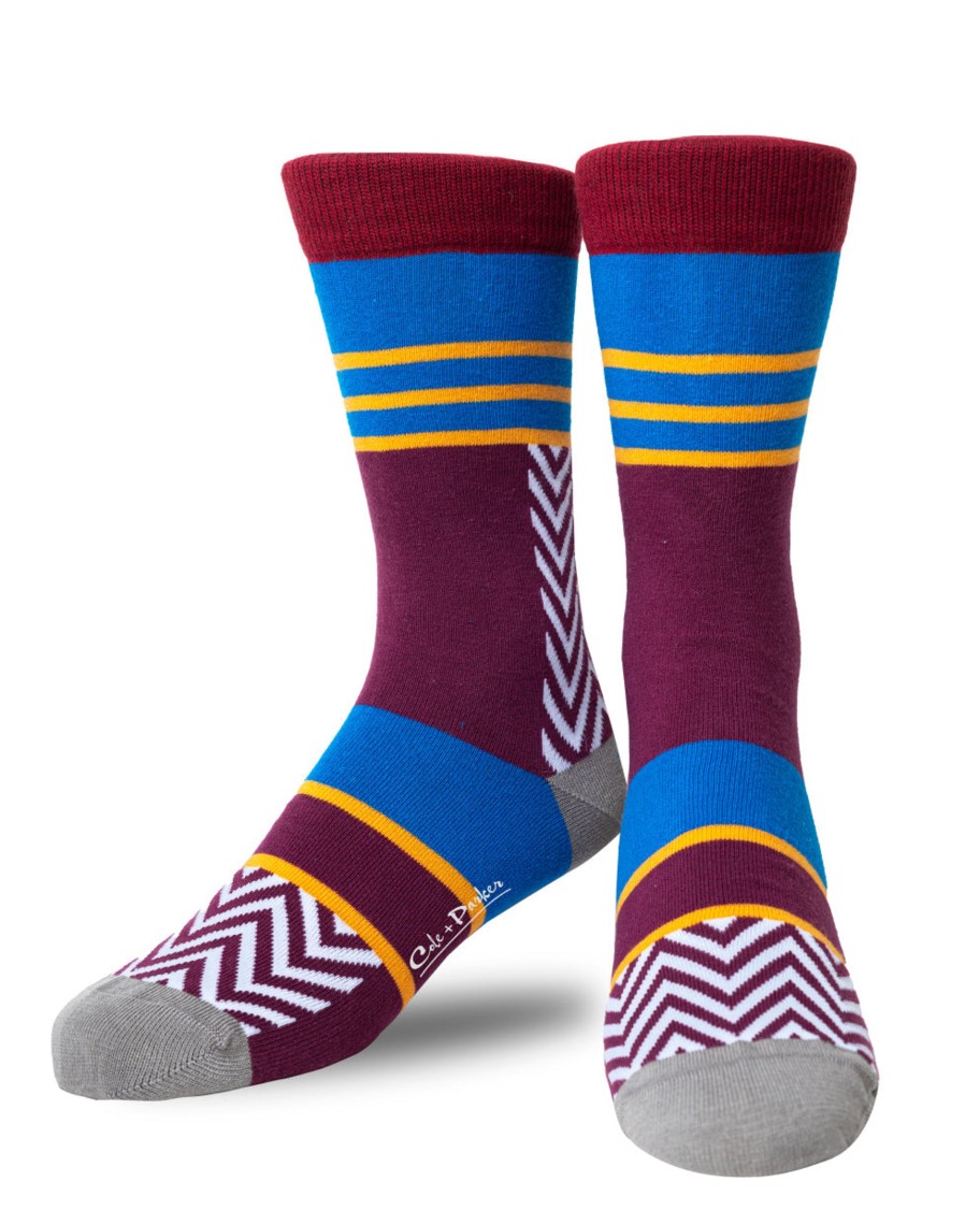 Men Cole + Parker Socks | Burgundy Zags Sock