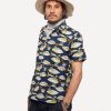 Men 18 Waits Shirts | Short Sleeve Dylan Shirt | Aloha - Navy