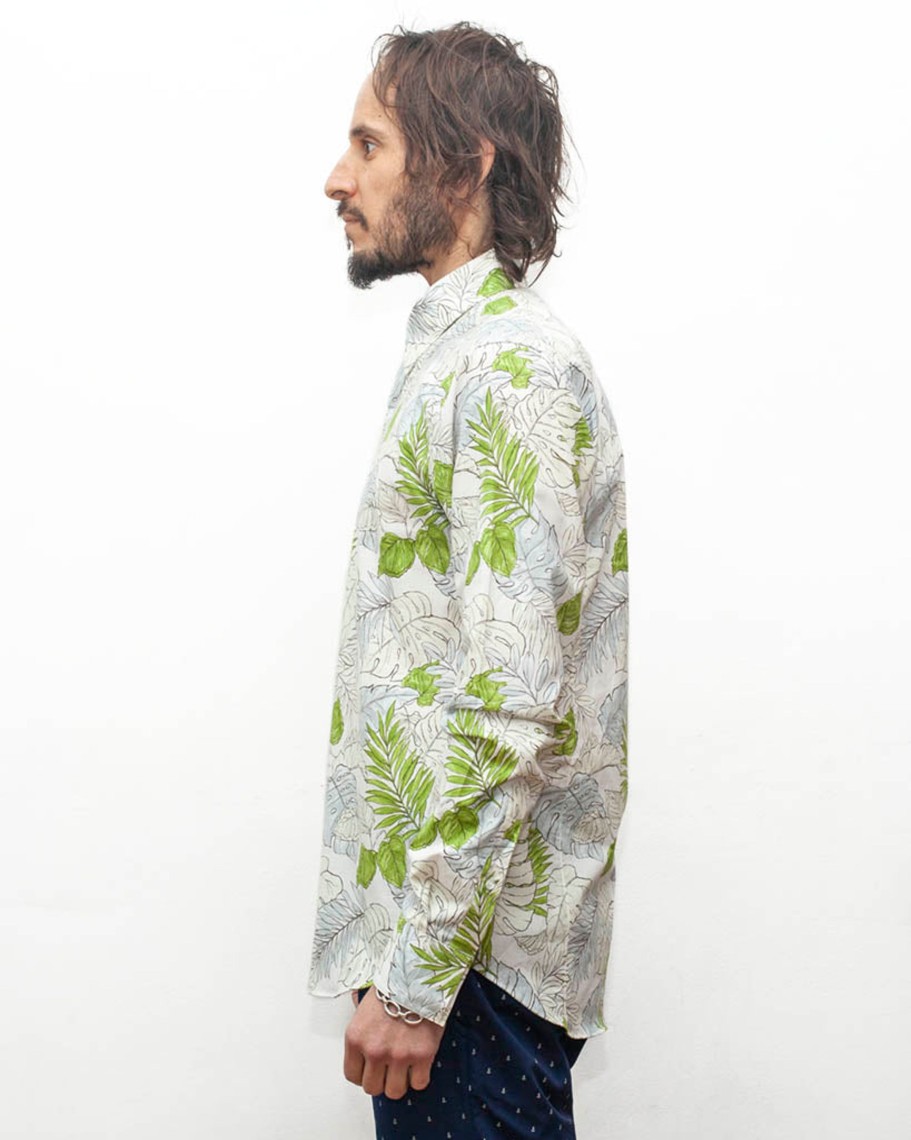 Men 18 Waits Shirts | Long Sleeve Dylan Shirt | Faded Flora