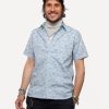 Men 18 Waits Shirts | Short Sleeve Dylan Shirt | Grey Waves