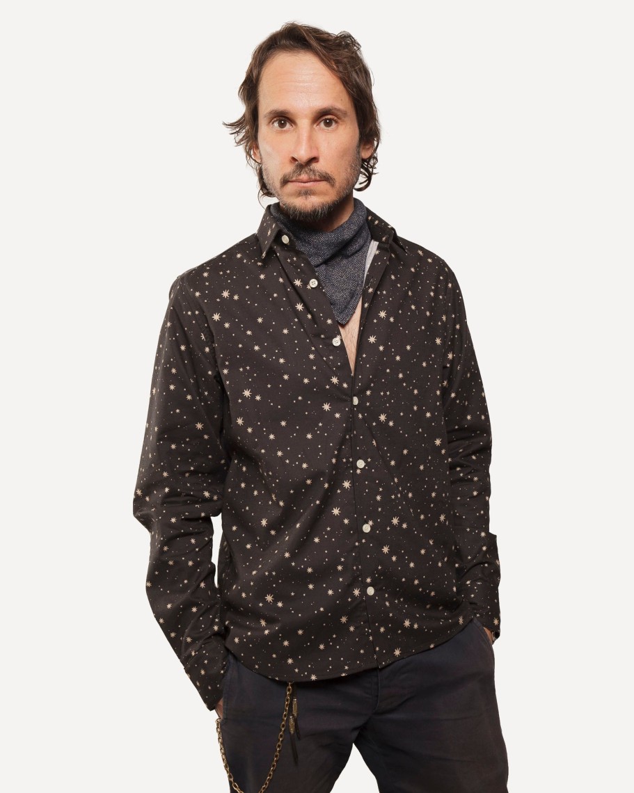 Men 18 Waits Shirts | Long Sleeve Dylan Shirt | Stars